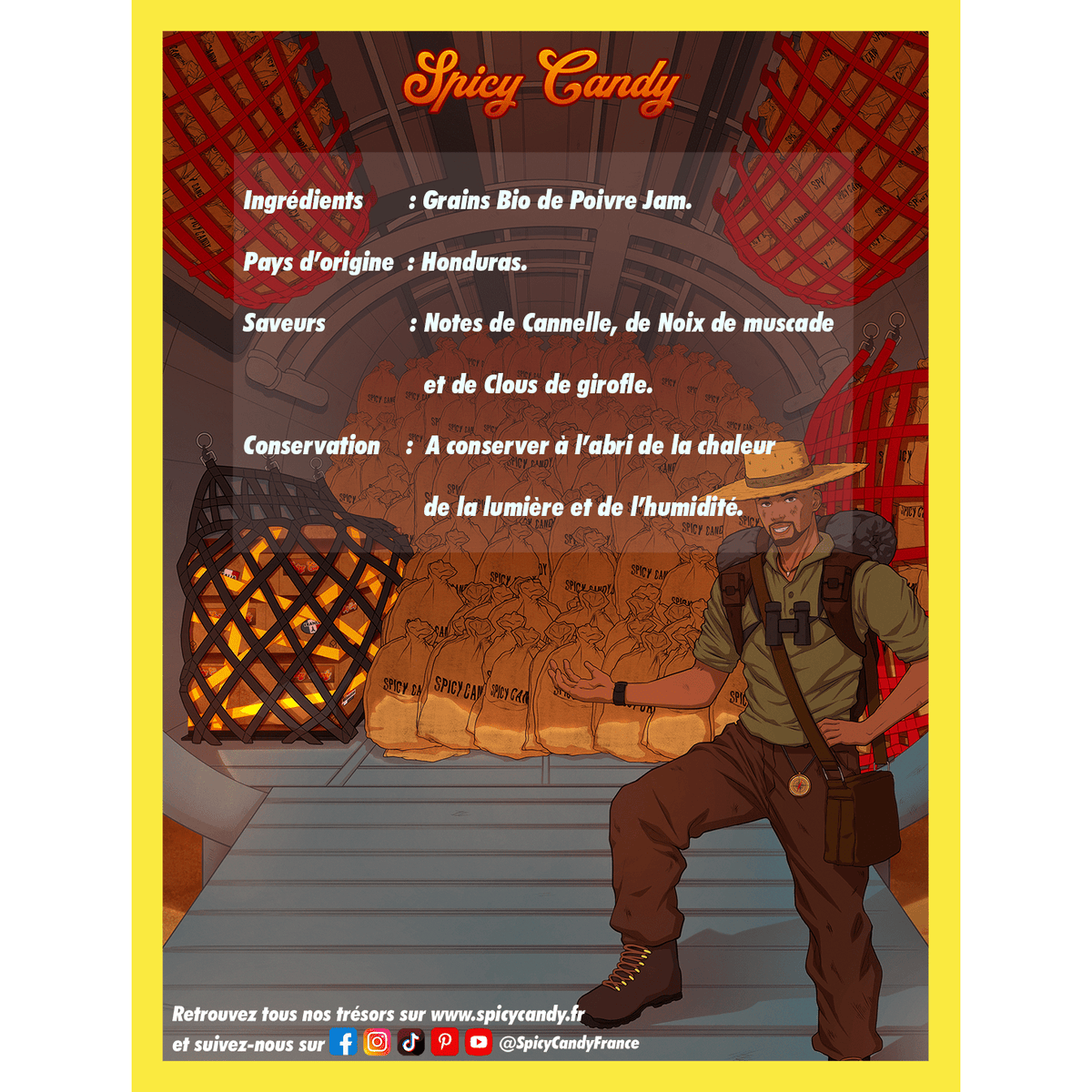 Poivre Jam Bio - Honduras - * Notes de Cannelle, de Noix de muscade et de Clou de girofle * - SPICY CANDY®