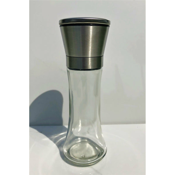 Moulin à épices en verre et acier inoxydable de 19 cm