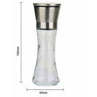 Moulin à épices en verre et acier inoxydable de 19 cm