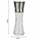 Moulin à épices en verre et acier inoxydable de 19 cm